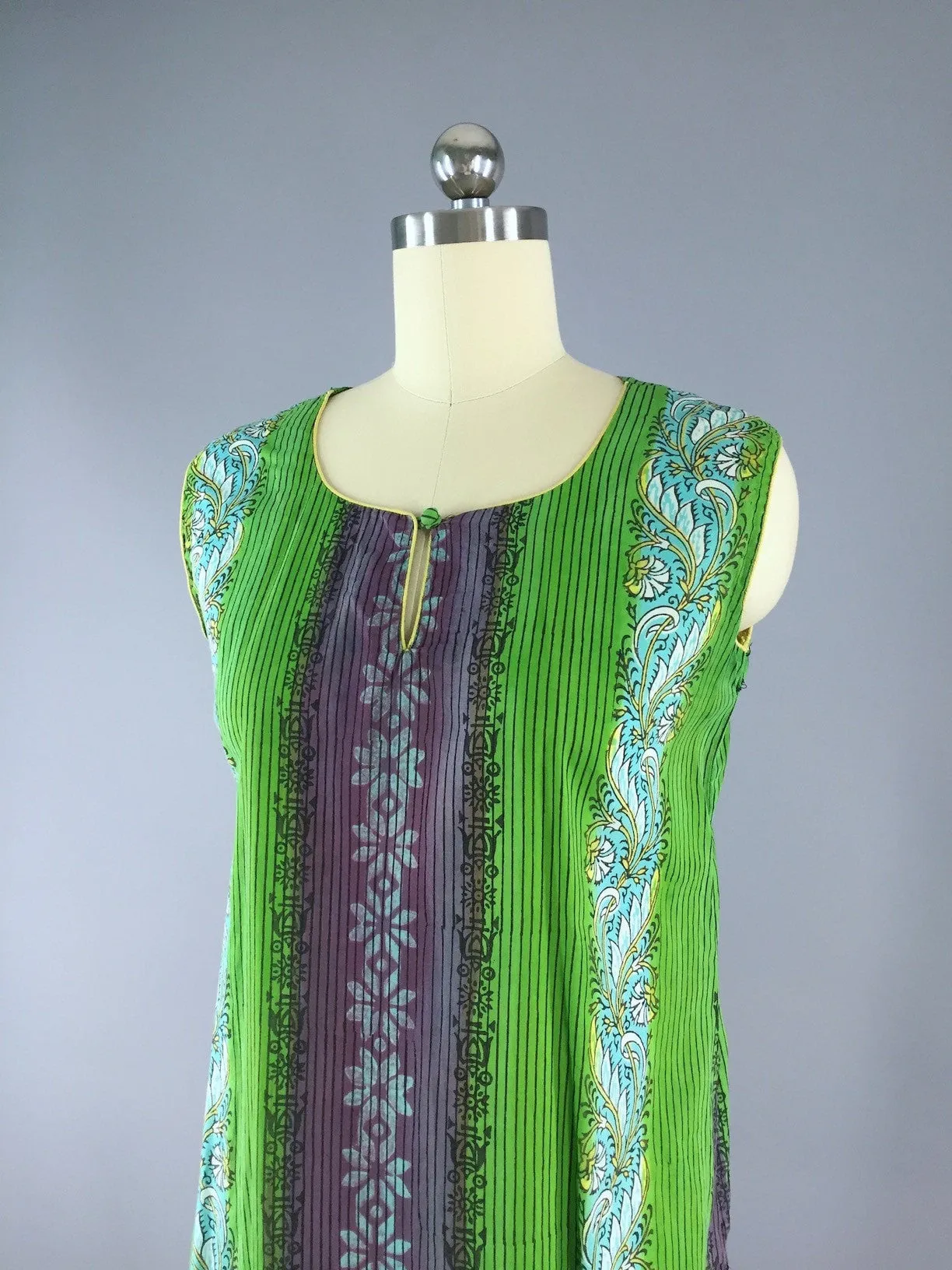 Vintage Tunic Top / Cotton Block Print