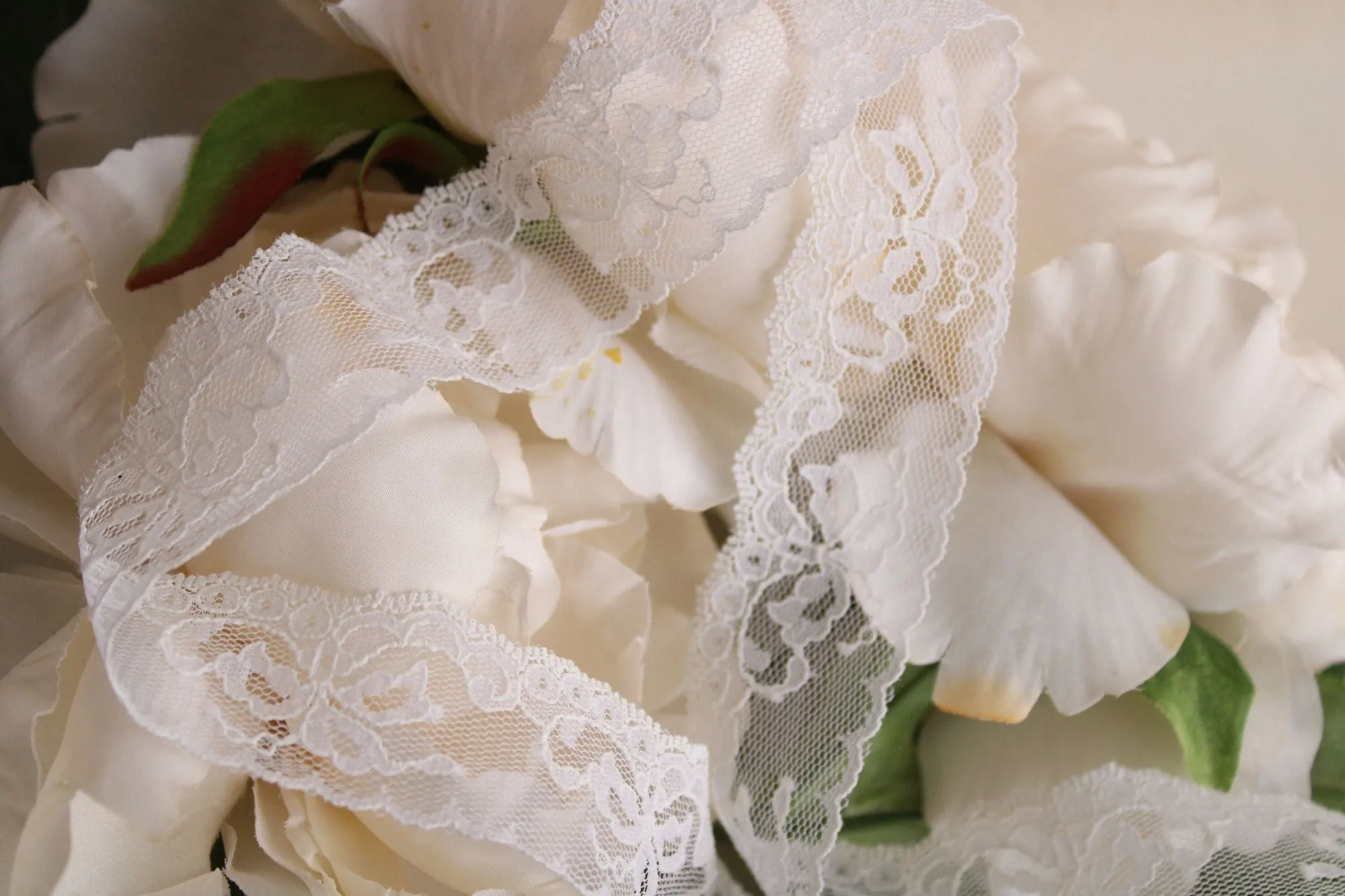 Vintage White Lace Trim, 3 Yards, 1.25" wide, Nylon, Sewing Supply