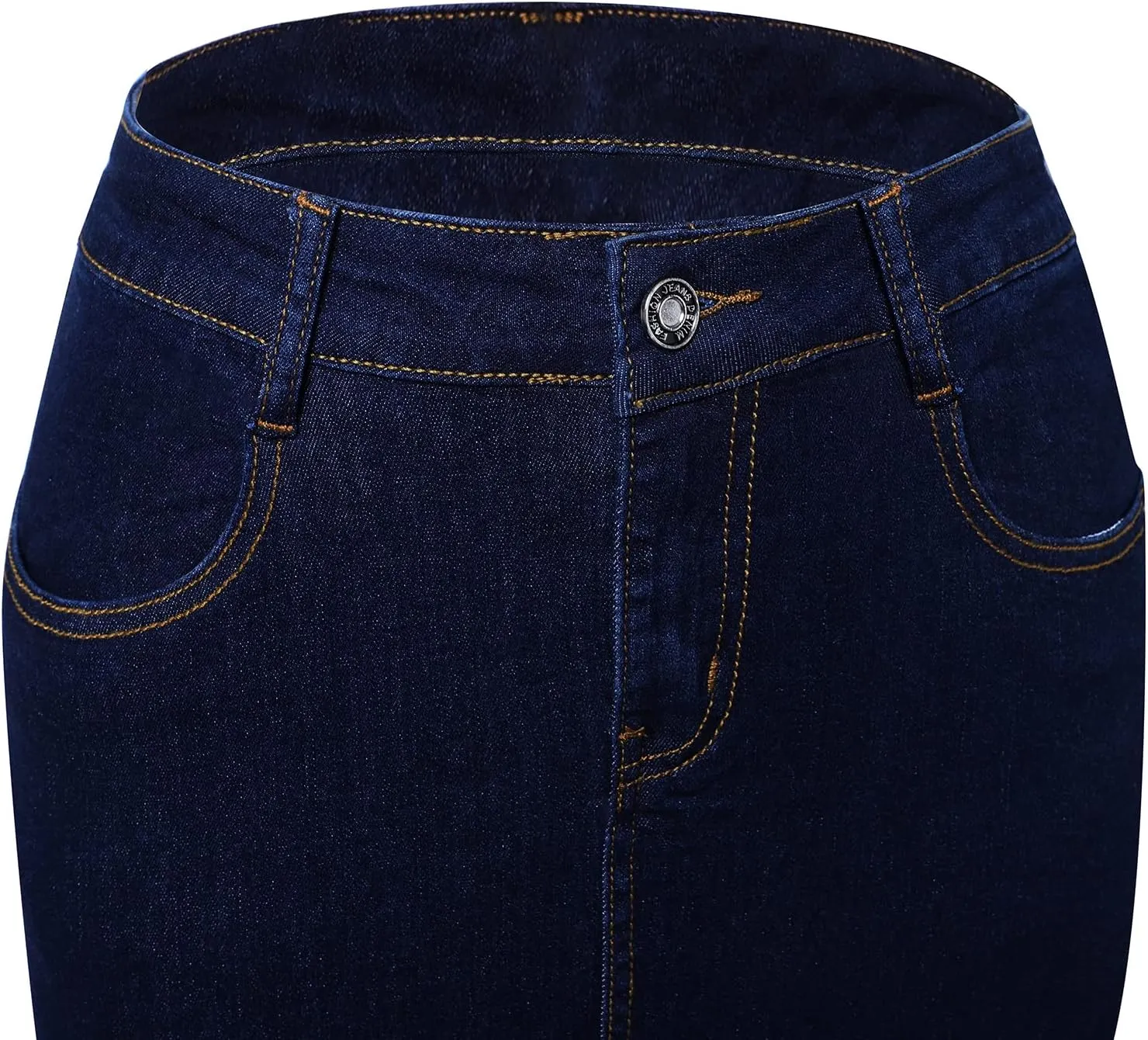 Women's Maxi Pencil Jean Skirt- High Waisted A-Line Long Denim Skirts for Ladies- Blue Jean Skirt